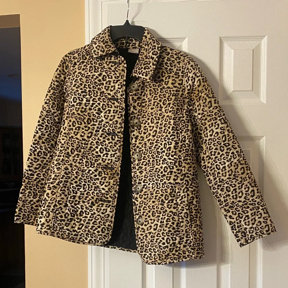 Chico's Animal Print Jacket with Black Interior - Picture 1 of 3